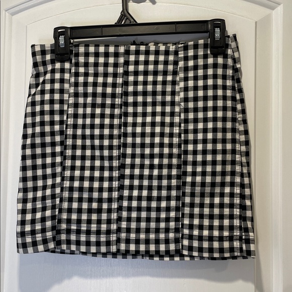Free People Black and White Checkered Skirt size 4 - Picture 2 of 3